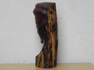 I Like Mike's Mid Century Modern Wall Decor & Art Carved Wood Female Bust Sculpture with Live Edge, Artisan Made, 1962