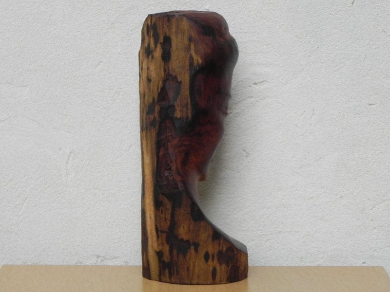 I Like Mike's Mid Century Modern Wall Decor & Art Carved Wood Female Bust Sculpture with Live Edge, Artisan Made, 1962