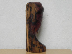 I Like Mike's Mid Century Modern Wall Decor & Art Carved Wood Female Bust Sculpture with Live Edge, Artisan Made, 1962