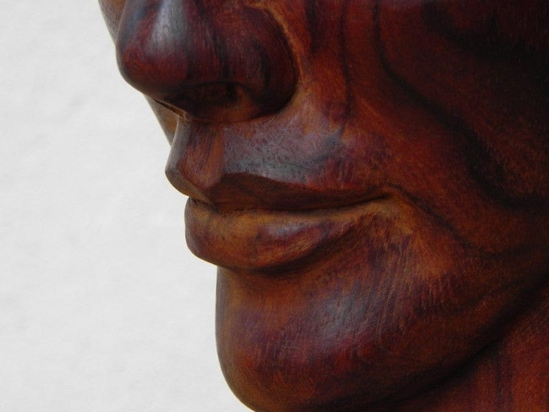 I Like Mike's Mid Century Modern Wall Decor & Art Carved Wood Female Bust Sculpture with Live Edge, Artisan Made, 1962
