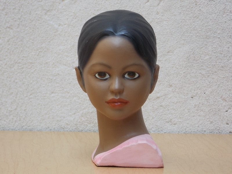 I Like Mike's Mid Century Modern Wall Decor & Art Ceramic Chalkware Bust of a Dark Skinned Woman