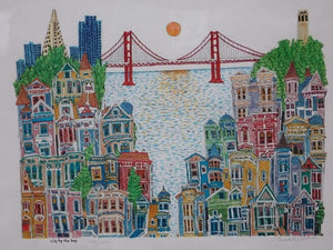 I Like Mike's Mid-Century Modern Wall Decor & Art "City By The Bay" by Daniel Wehr - San Francisco Framed Wall Hanging