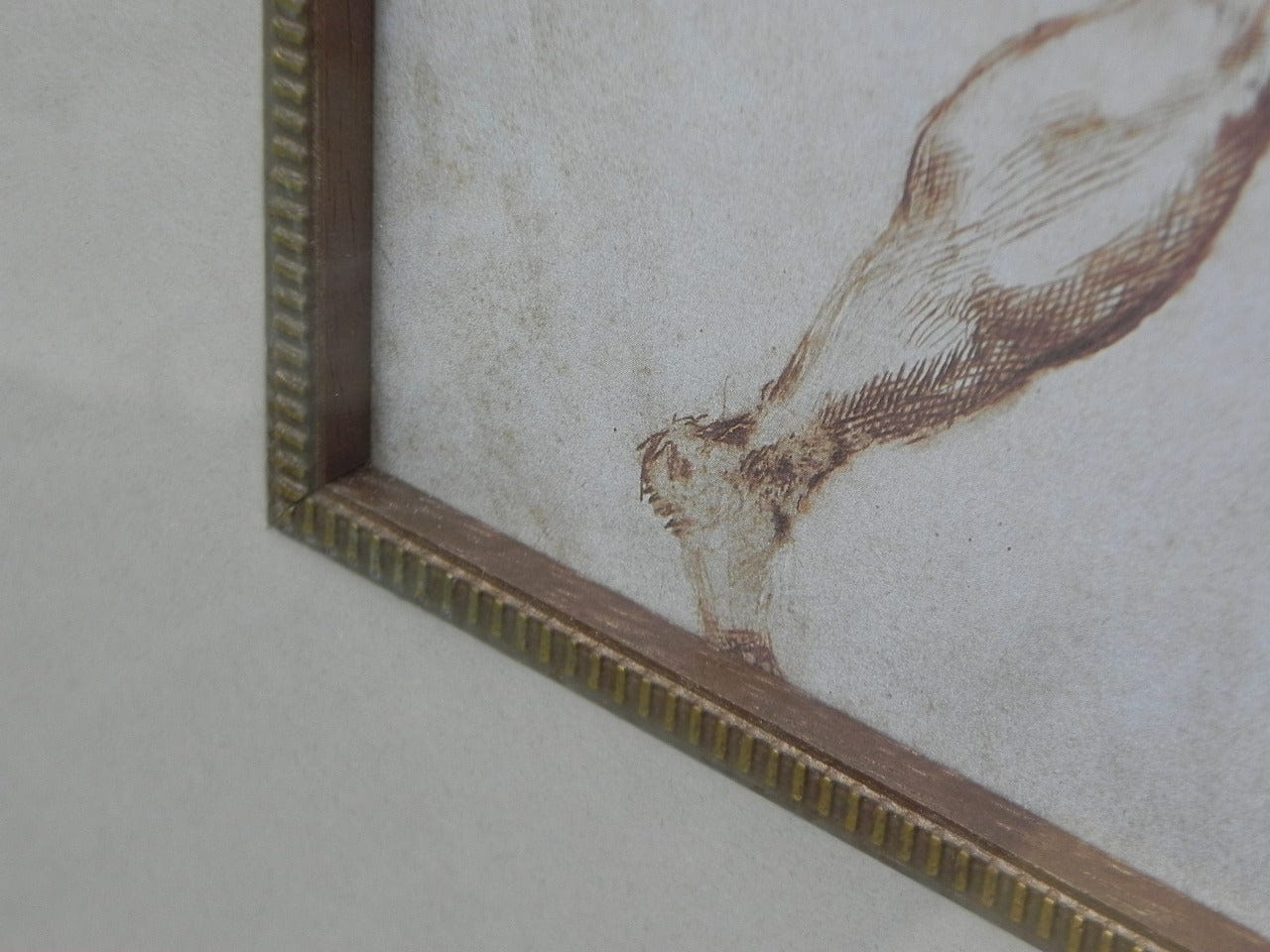 I Like Mike's Mid Century Modern Wall Decor & Art Classic Male Nude Drawing in Ornate Frame #1