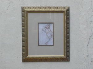 I Like Mike's Mid Century Modern Wall Decor & Art Classic Male Nude Drawing in Ornate Frame #2 $299