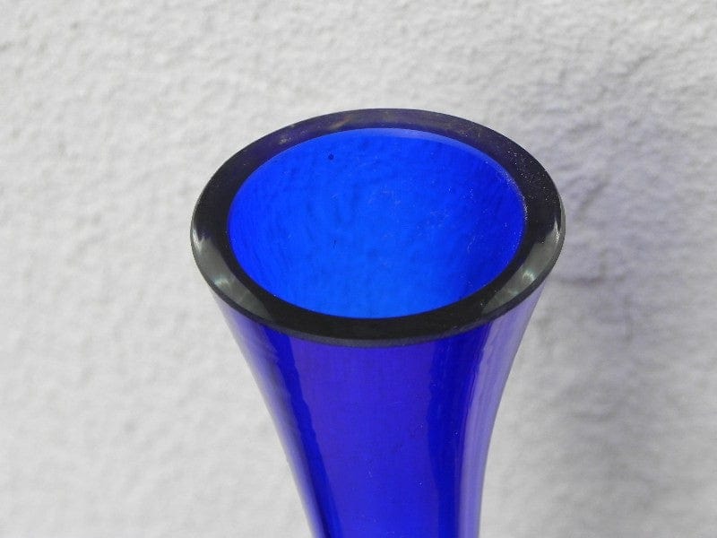 I Like Mike's Mid-Century Modern Wall Decor & Art Cobalt Blue Makora Handblown Glass Twisted Neck Vase (Price is for one)