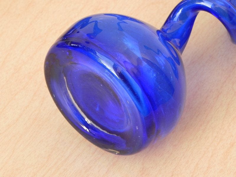 I Like Mike's Mid-Century Modern Wall Decor & Art Cobalt Blue Makora Handblown Glass Twisted Neck Vase (Price is for one)