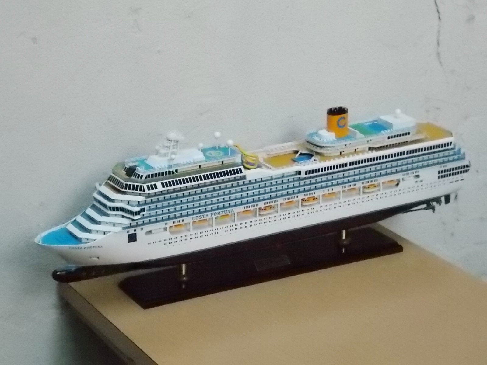 I Like Mike's Mid Century Modern Wall Decor & Art Costa Fortuna Model Cruise Ship Table Sculpture
