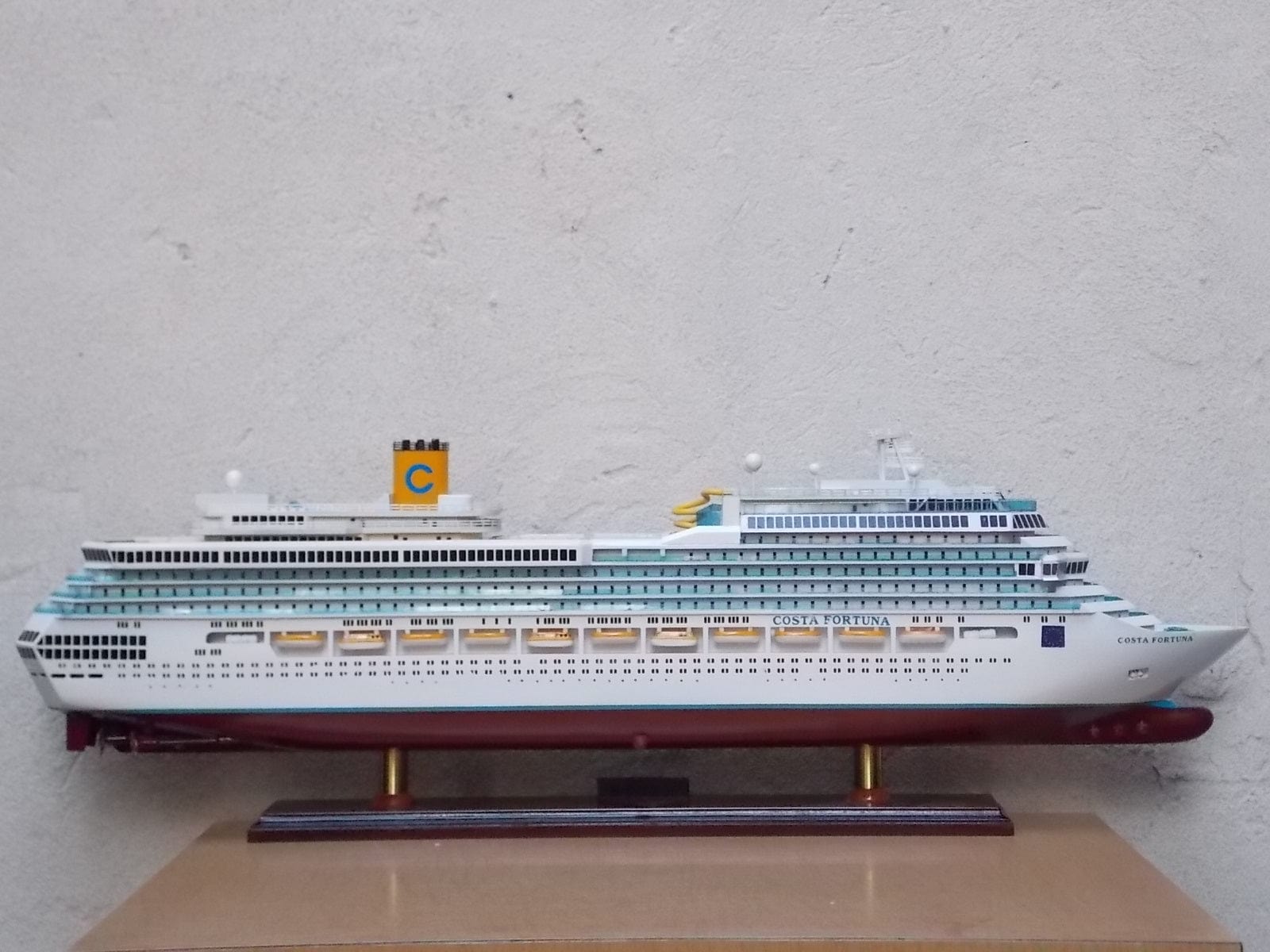 I Like Mike's Mid Century Modern Wall Decor & Art Costa Fortuna Model Cruise Ship Table Sculpture