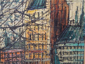 I Like Mike's Mid-Century Modern Wall Decor & Art European Bridge Scene, Oil on Canvas By A. Rosi