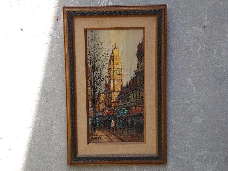 I Like Mike's Mid-Century Modern Wall Decor & Art European Street Scene Oil on Canvas By B. Nardini
