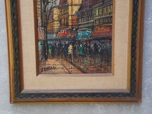 I Like Mike's Mid-Century Modern Wall Decor & Art European Street Scene Oil on Canvas By B. Nardini