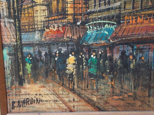I Like Mike's Mid-Century Modern Wall Decor & Art European Street Scene Oil on Canvas By B. Nardini