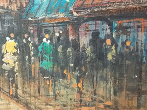 I Like Mike's Mid-Century Modern Wall Decor & Art European Street Scene Oil on Canvas By B. Nardini