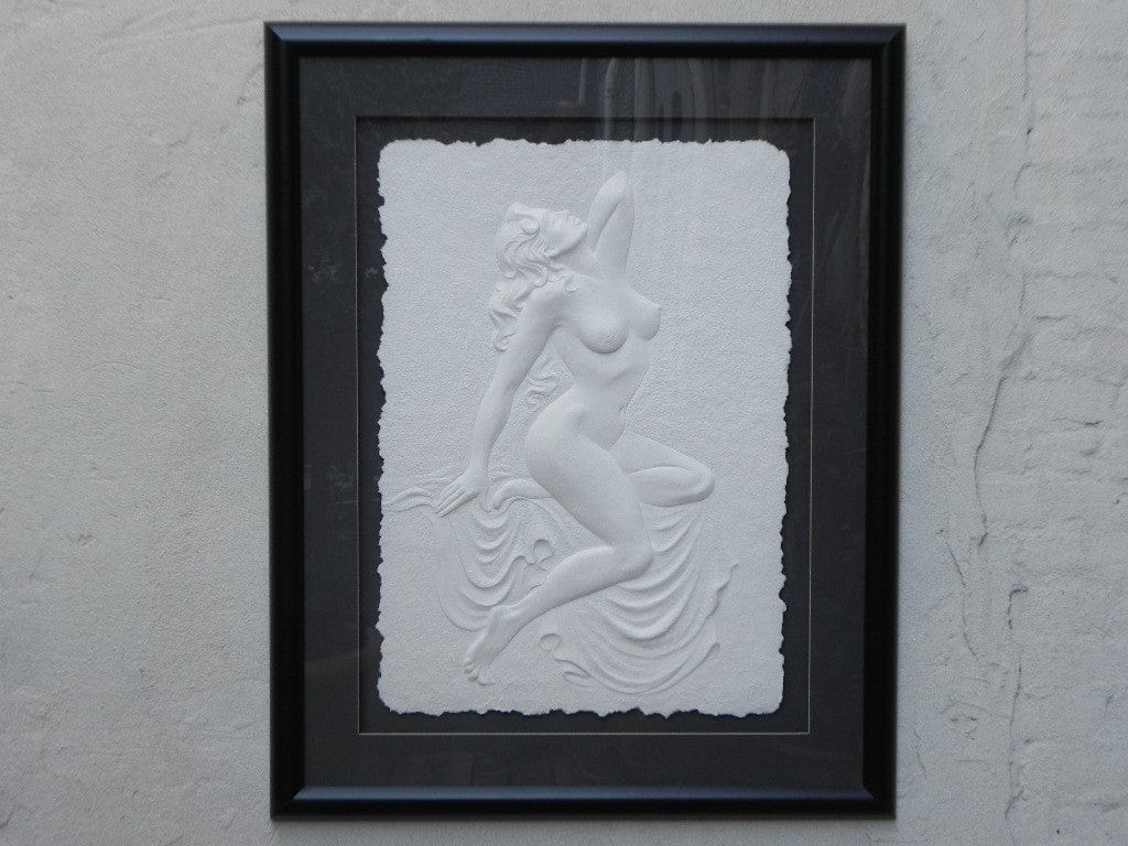 I Like Mike's Mid Century Modern Wall Decor & Art Female Model I Large Nude Hand Cast Paper Sculpture Wall Hanging by Roberta Peck