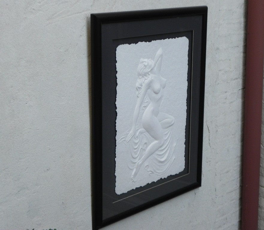 I Like Mike's Mid Century Modern Wall Decor & Art Female Model I Large Nude Hand Cast Paper Sculpture Wall Hanging by Roberta Peck