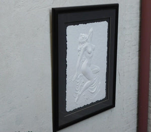 I Like Mike's Mid Century Modern Wall Decor & Art Female Model I Large Nude Hand Cast Paper Sculpture Wall Hanging by Roberta Peck