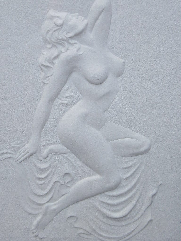 I Like Mike's Mid Century Modern Wall Decor & Art Female Model I Large Nude Hand Cast Paper Sculpture Wall Hanging by Roberta Peck