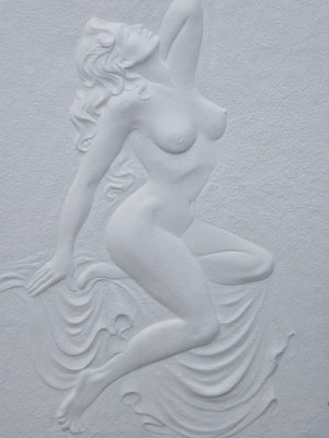 I Like Mike's Mid Century Modern Wall Decor & Art Female Model I Large Nude Hand Cast Paper Sculpture Wall Hanging by Roberta Peck