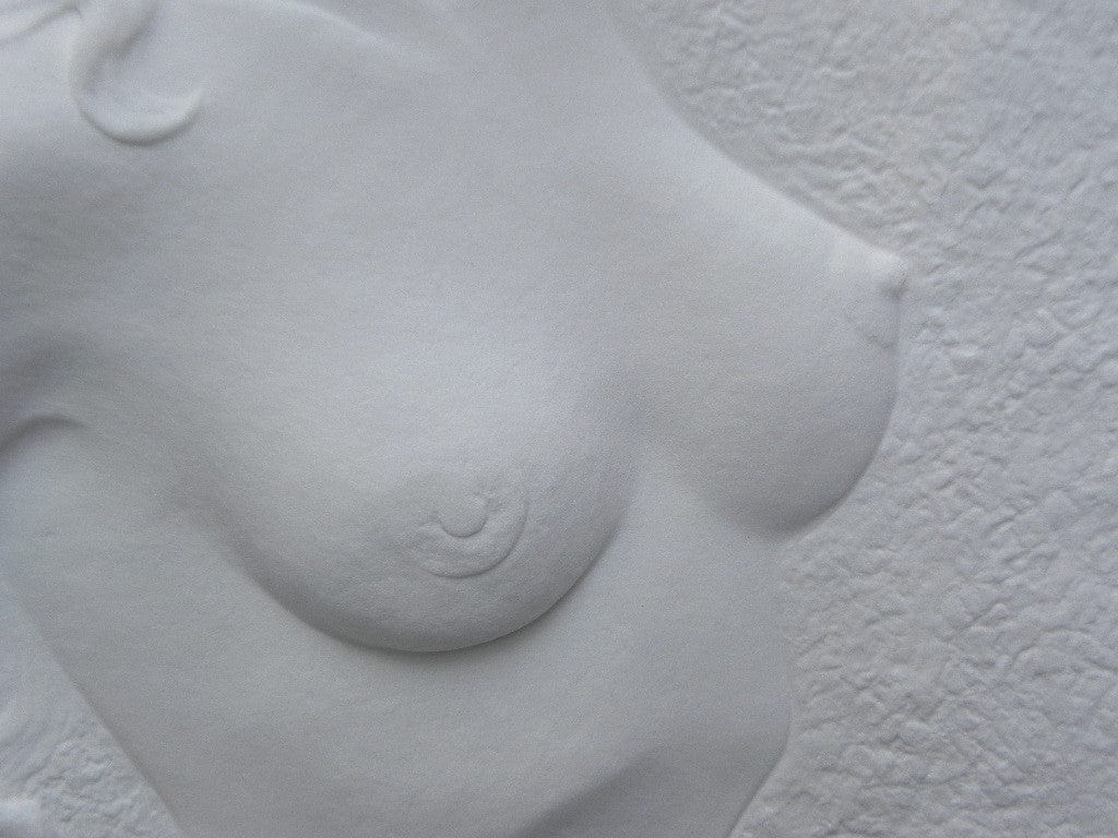 I Like Mike's Mid Century Modern Wall Decor & Art Female Model I Large Nude Hand Cast Paper Sculpture Wall Hanging by Roberta Peck