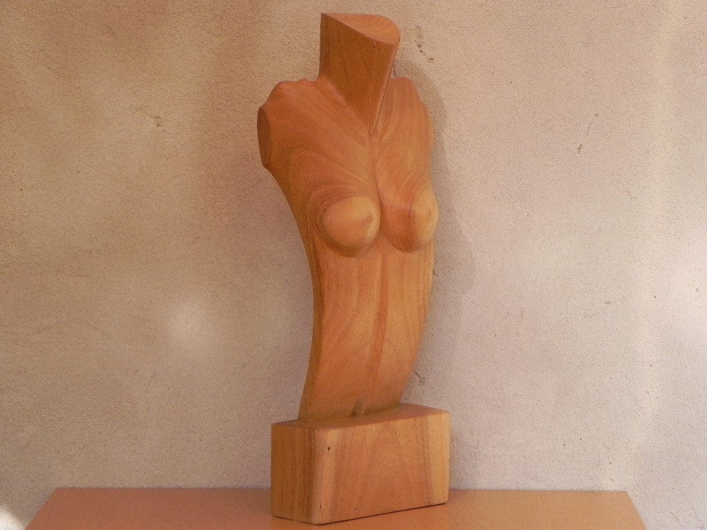 I Like Mike's Mid Century Modern Wall Decor & Art Female Nude Wood Torso Table Sculpture