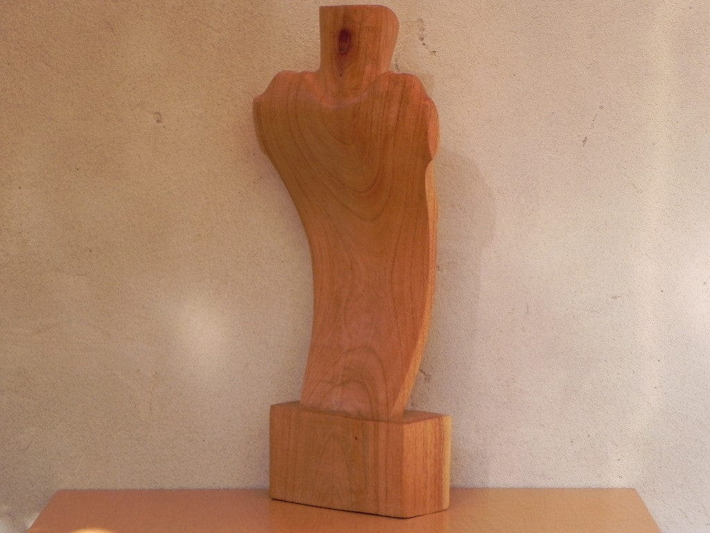 Vintage Mid Century Modern Wood Sculpture Woman Bust Female J. P.