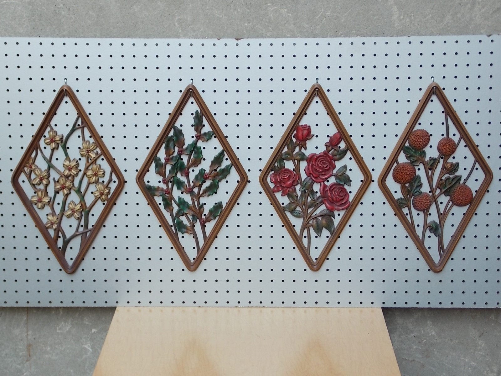 I Like Mike's Mid-Century Modern Wall Decor & Art Four Seasons Syroco Diamond Wall Hangings