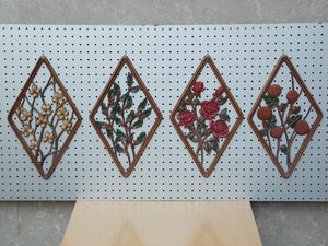 I Like Mike's Mid-Century Modern Wall Decor & Art Four Seasons Syroco Diamond Wall Hangings