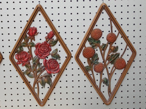 I Like Mike's Mid-Century Modern Wall Decor & Art Four Seasons Syroco Diamond Wall Hangings