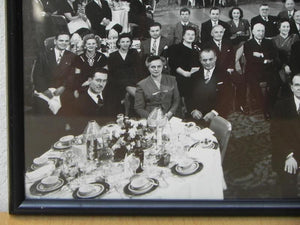 I Like Mike's Mid-Century Modern Wall Decor & Art Framed 1945 Black & White Photograph, Jacob Siegel Dinner, Hotel Astor NY