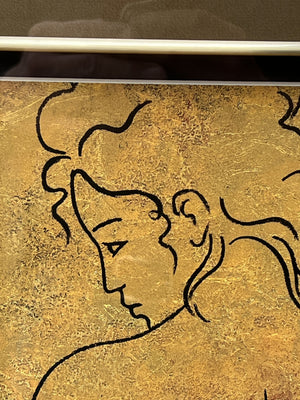 I Like Mike's Mid Century Modern Wall Decor & Art Framed Black and Gold Nude by Garard Art from 2005