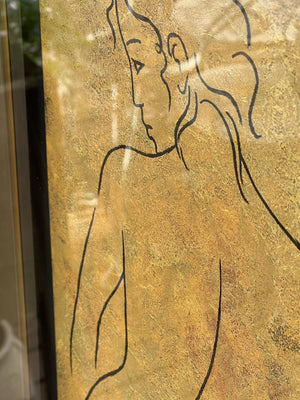 I Like Mike's Mid Century Modern Wall Decor & Art Framed Black and Gold Nude by Garard Art from 2005
