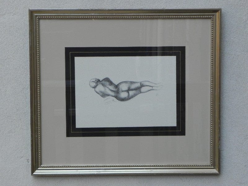 I Like Mike's Mid Century Modern Wall Decor & Art Framed Lithograph by Soicher-Marrin Fine Art for Macy's - Single Reclining Nude