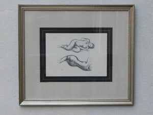 I Like Mike's Mid Century Modern Wall Decor & Art Framed Lithograph by Soicher-Marrin Fine Art for Macy's - Twin Reclining Nudes