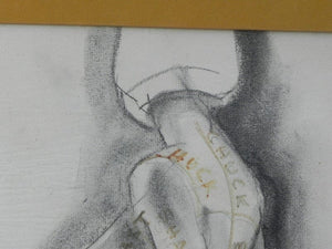 I Like Mike's Mid Century Modern Wall Decor & Art Framed Original Charcoal Nude Bull Shipper 1966