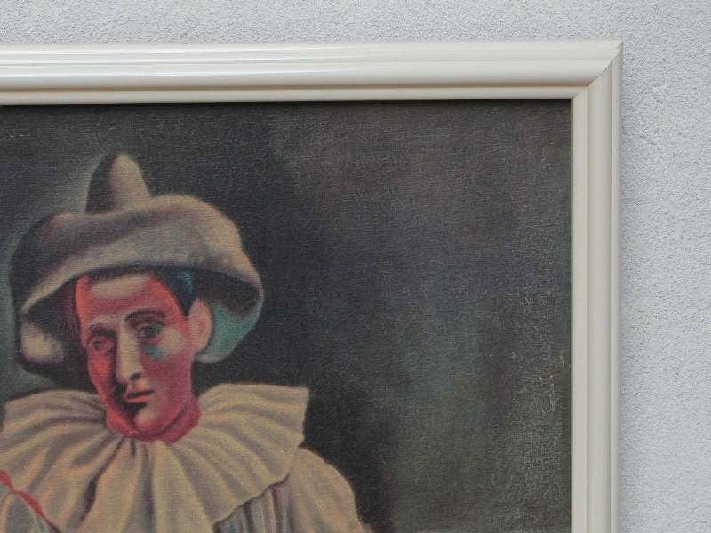 I Like Mike's Mid-Century Modern Wall Decor & Art Framed Picasso "Pierrot" Textured Board Wall Hanging