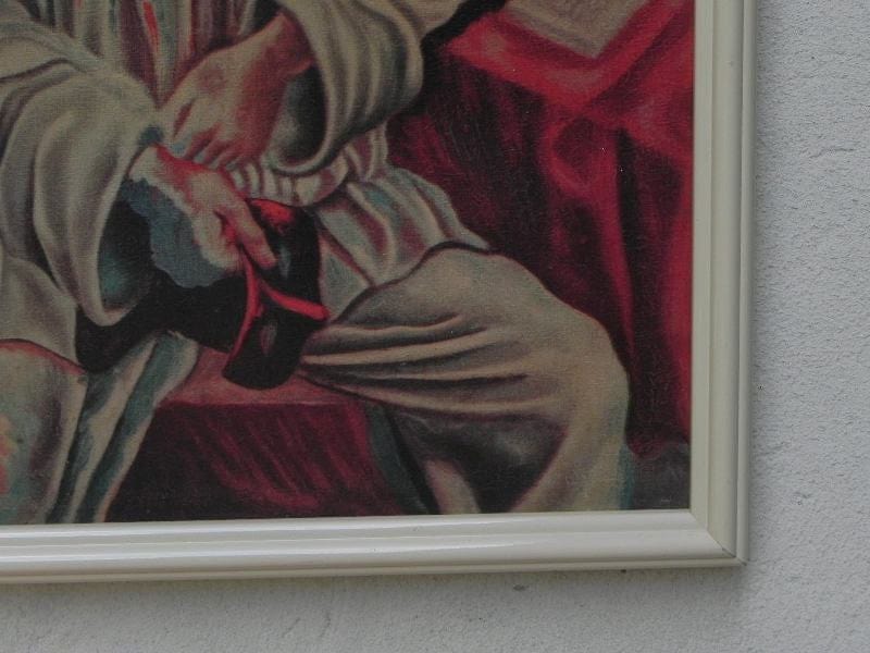 I Like Mike's Mid-Century Modern Wall Decor & Art Framed Picasso "Pierrot" Textured Board Wall Hanging