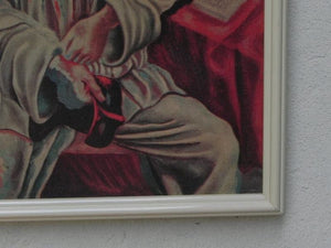 I Like Mike's Mid-Century Modern Wall Decor & Art Framed Picasso "Pierrot" Textured Board Wall Hanging