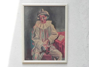 I Like Mike's Mid-Century Modern Wall Decor & Art Framed Picasso "Pierrot" Textured Board Wall Hanging