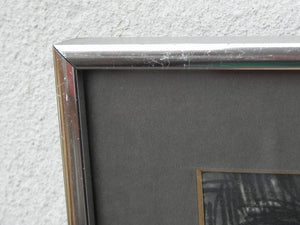 I Like Mike's Mid Century Modern Wall Decor & Art Framed Print, Charcoal Drawing of Bathing Women in the Tropics