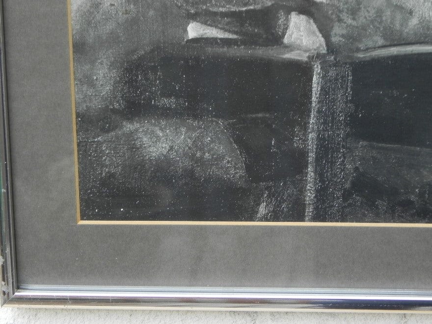 I Like Mike's Mid Century Modern Wall Decor & Art Framed Print, Charcoal Drawing of Service Men in Nightclub, 1940s