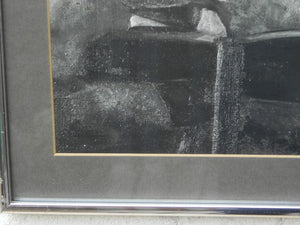 I Like Mike's Mid Century Modern Wall Decor & Art Framed Print, Charcoal Drawing of Service Men in Nightclub, 1940s