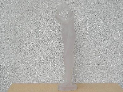 I Like Mike's Mid Century Modern Wall Decor & Art Frosted Lucite Acrylic Embracing Couple Table Sculpture