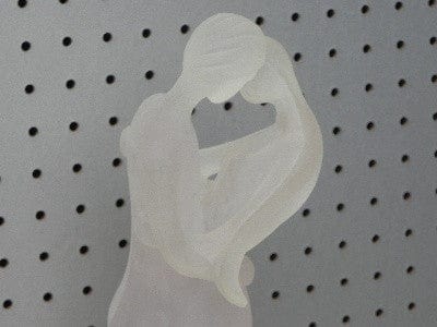 I Like Mike's Mid Century Modern Wall Decor & Art Frosted Lucite Acrylic Embracing Couple Table Sculpture