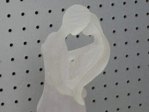 I Like Mike's Mid Century Modern Wall Decor & Art Frosted Lucite Acrylic Embracing Couple Table Sculpture