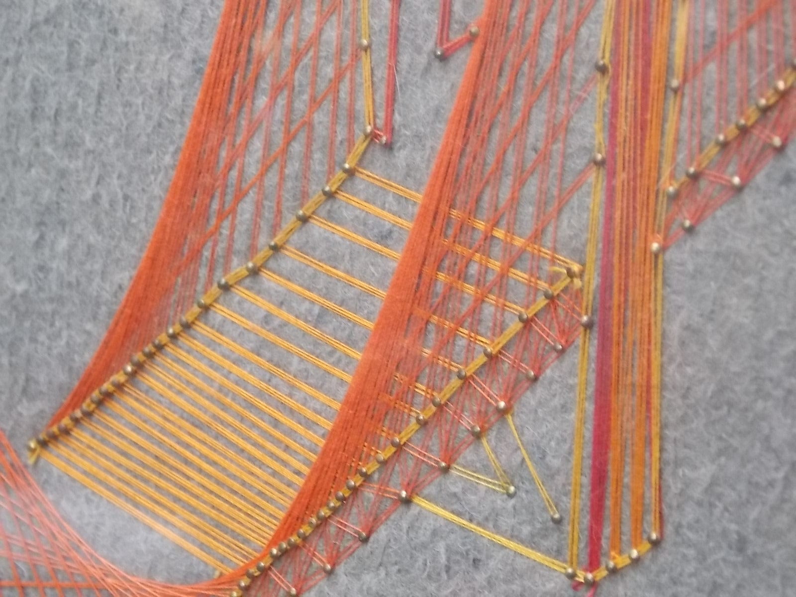 I Like Mike's Mid Century Modern Wall Decor & Art Golden Gate Bridge Thread Wall Art, Felted, Framed