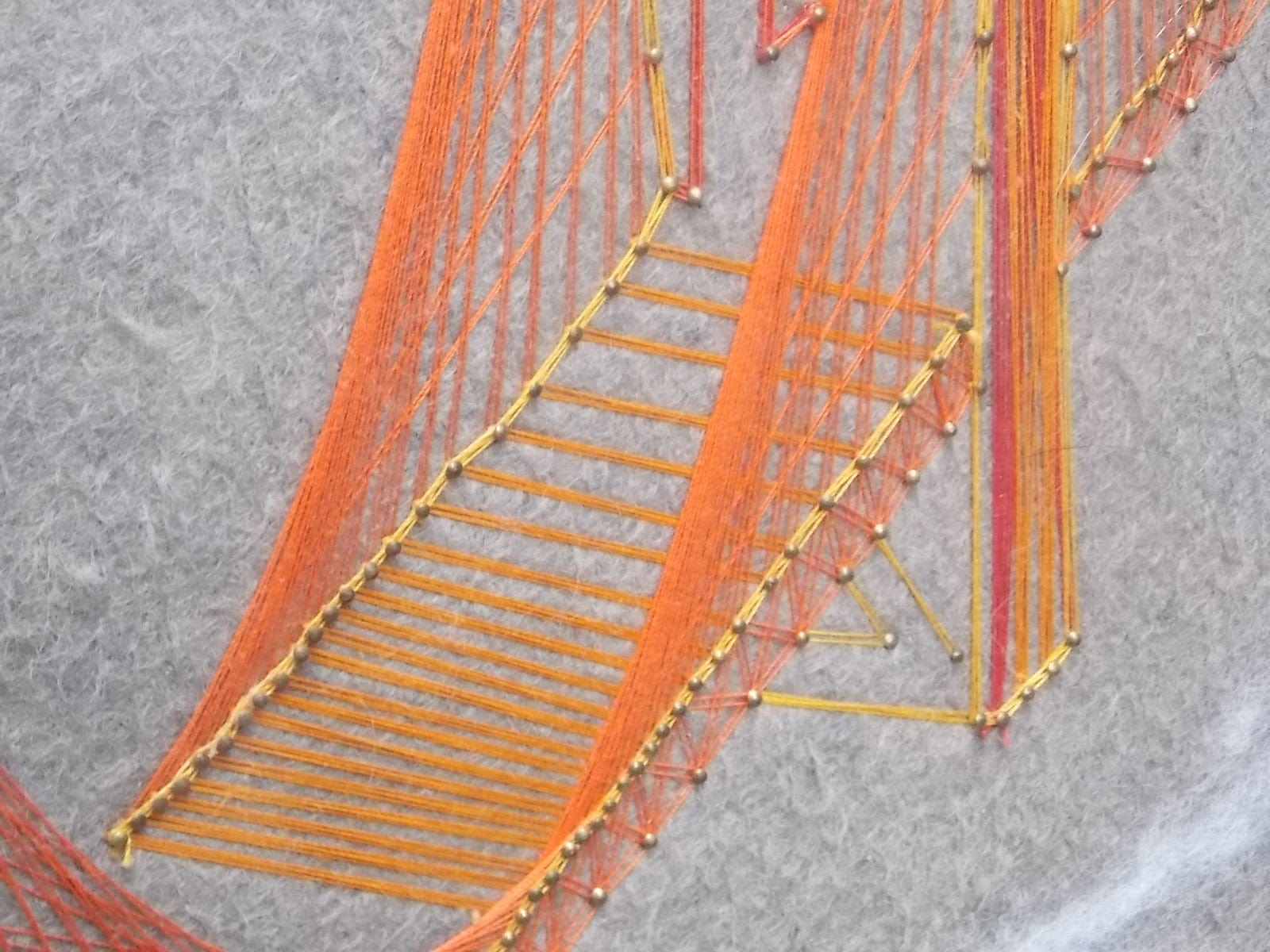 I Like Mike's Mid Century Modern Wall Decor & Art Golden Gate Bridge Thread Wall Art, Felted, Framed