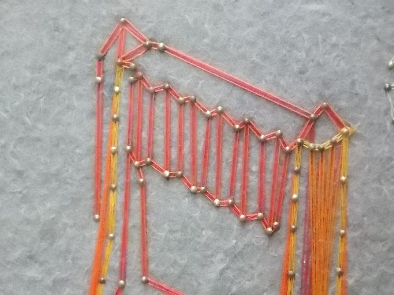 I Like Mike's Mid Century Modern Wall Decor & Art Golden Gate Bridge Thread Wall Art, Felted, Framed