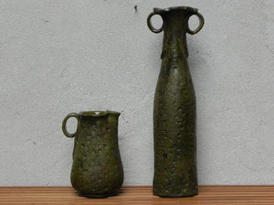 I Like Mike's Mid Century Modern Wall Decor & Art Italian Green Primitive Ceramic Pitcher