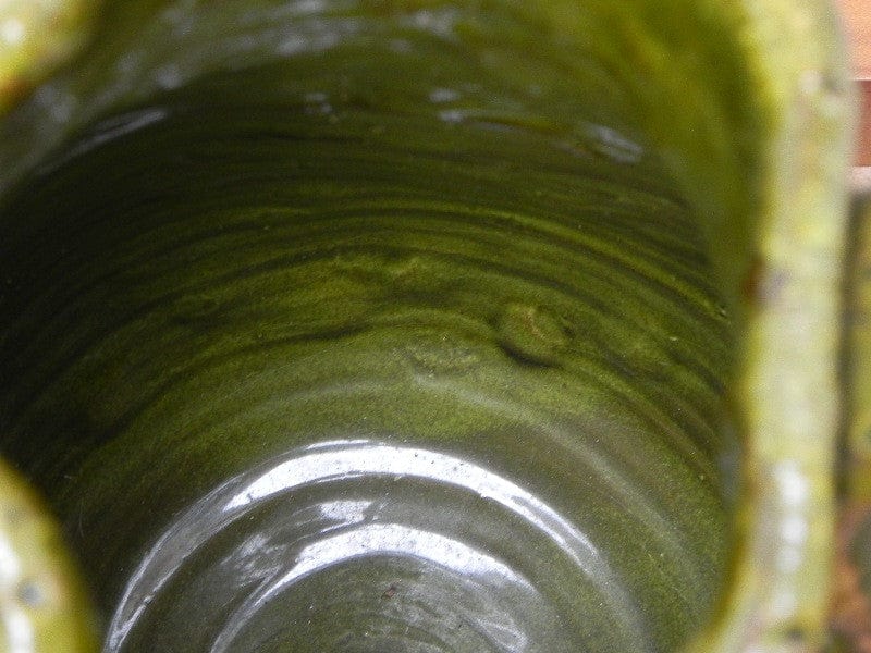 I Like Mike's Mid Century Modern Wall Decor & Art Italian Green Primitive Ceramic Pitcher
