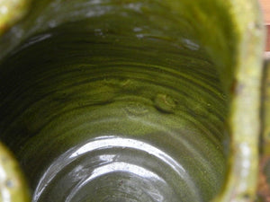 I Like Mike's Mid Century Modern Wall Decor & Art Italian Green Primitive Ceramic Pitcher